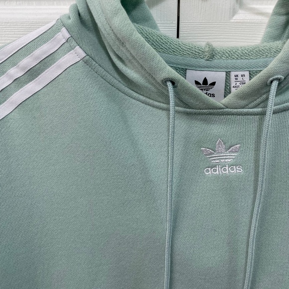 Adidas Originals 3-Stripes Trefoil Cropped Hoodie - Picture 2 of 3